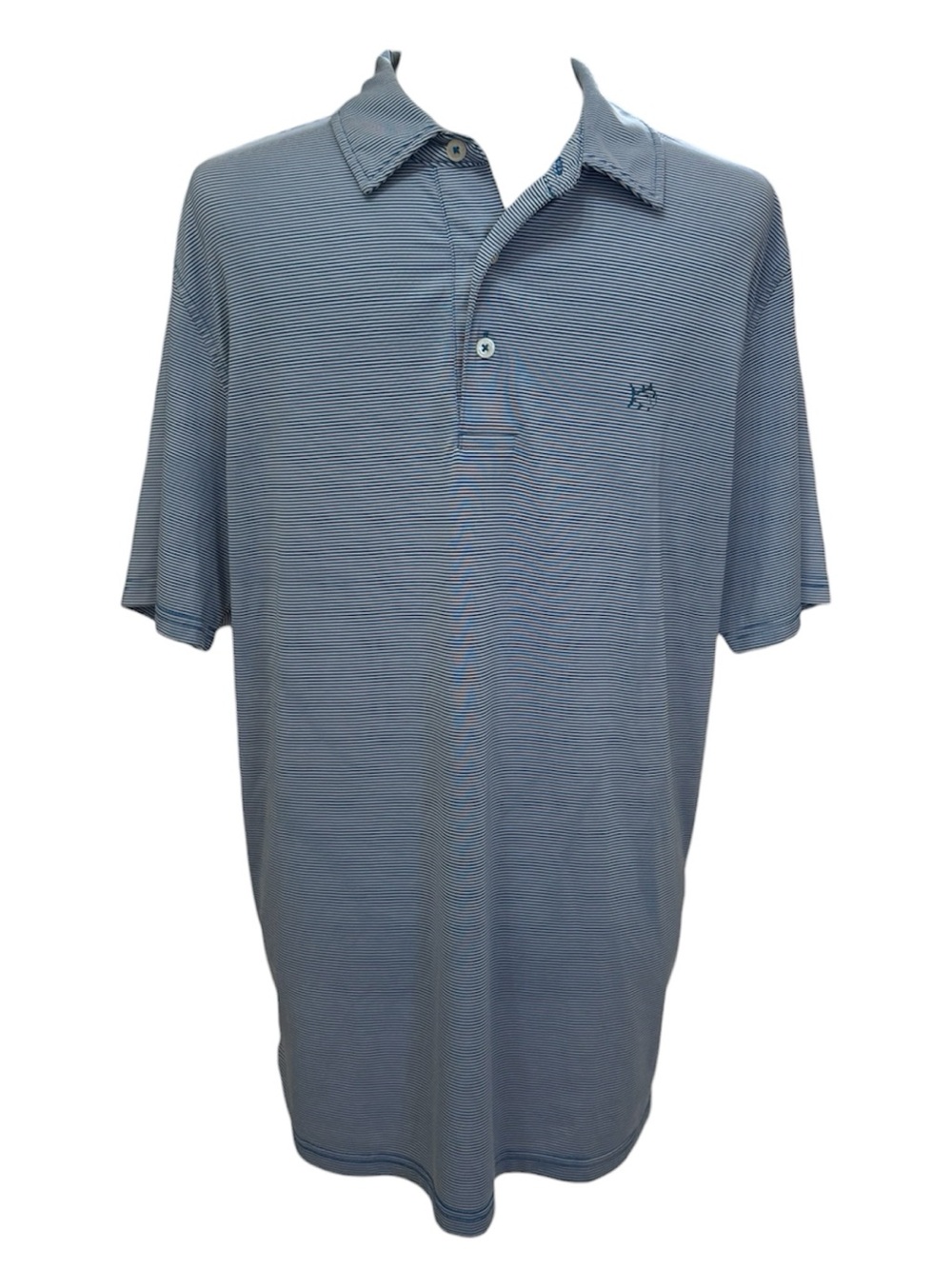 Southern Tide Men's Blue Striped Polo Shirt